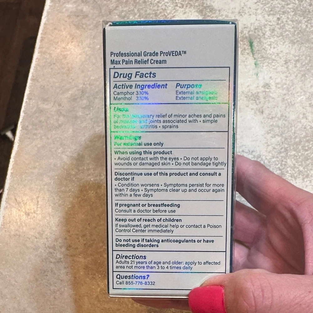 ProVeda Professional Grade Pain Relief Cream - Blue and Green